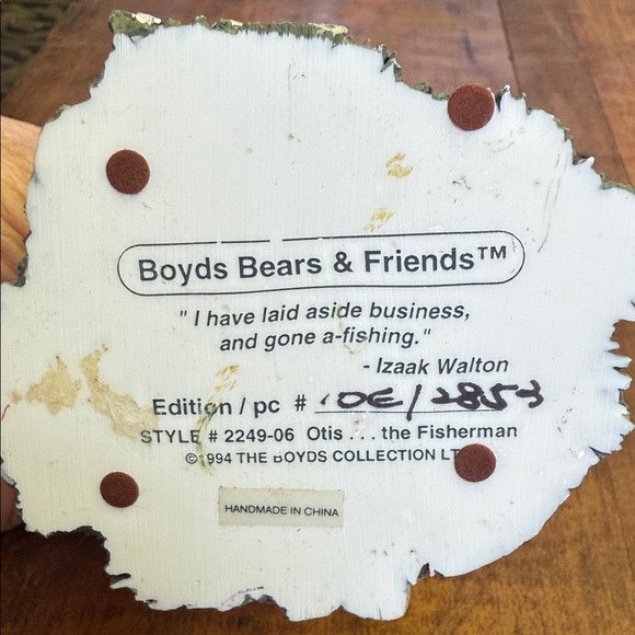 Vintage Boyds Bears #2249-06 Otis the Fisherman Figurine 10E/2853 1994 - Picture 2 of 6